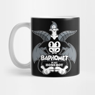 Baphomet Homeboy - Vintage Cartoon Creepy Cute Satanic Goat Mug